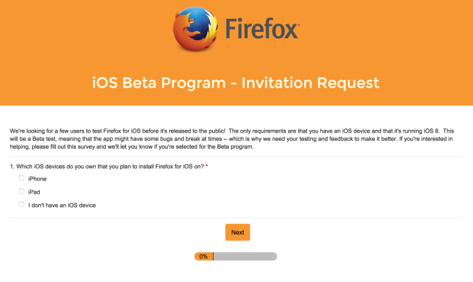 Firefox iOS 8.4 for iPhone